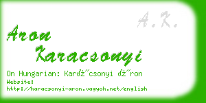 aron karacsonyi business card